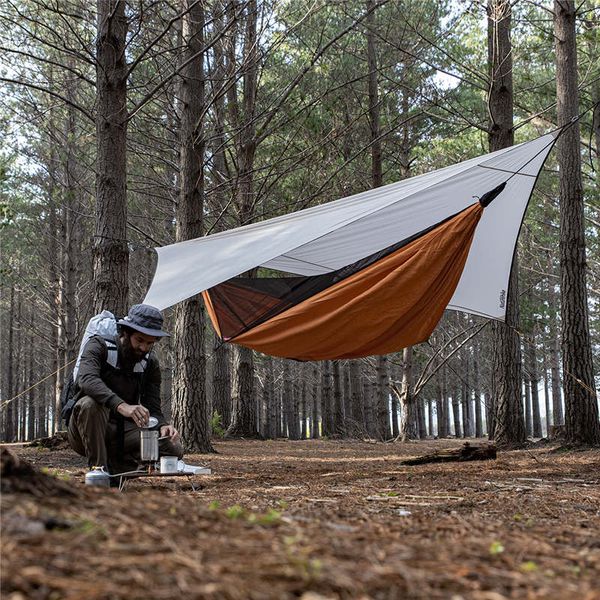 Гамак одномісний із москітною сіткою та тентом Naturehike Shelter camping NH20ZP092, 75D pongee, помаранчевий 58264 фото