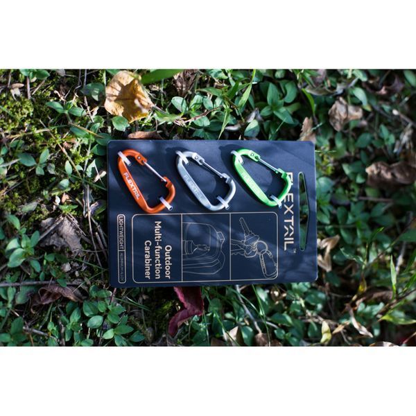 Набір карабінів алюмінієвих Flextail 3шт grey/orange/green FTGOG фото
