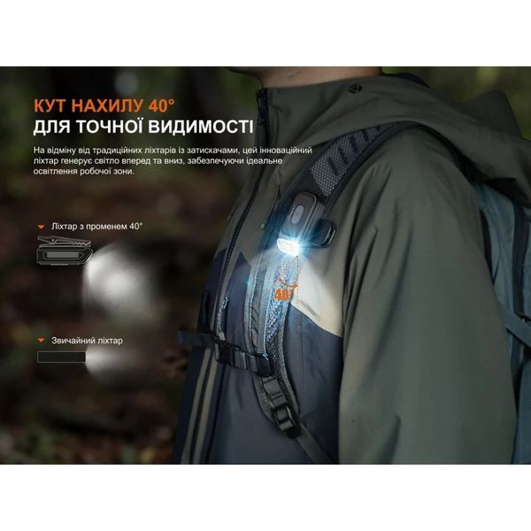 Ліхтар з кліпсою Fenix E04R, білий E04RW фото