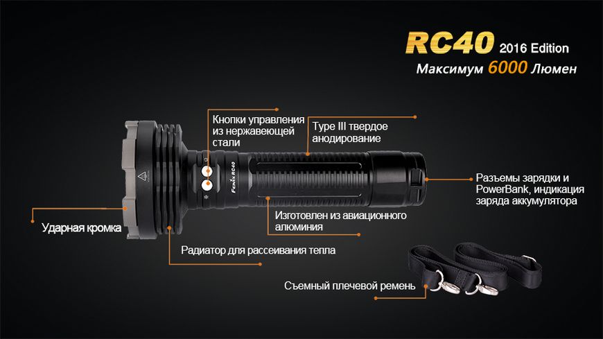 Ліхтар ручний Fenix RC40 2016 Cree XM-L2 U2 44302 фото