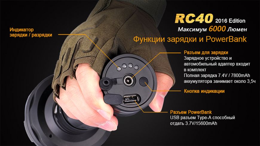 Ліхтар ручний Fenix RC40 2016 Cree XM-L2 U2 44302 фото