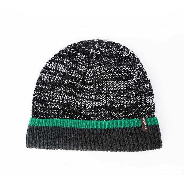 Шапка водонепроникна Dexshell Cuffed Beanie, р-р S/M (56-58 см) чорна з зеленою смугою 44371 фото