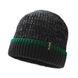 Шапка водонепроникна Dexshell Cuffed Beanie, р-р S/M (56-58 см) чорна з зеленою смугою 44371 фото 1