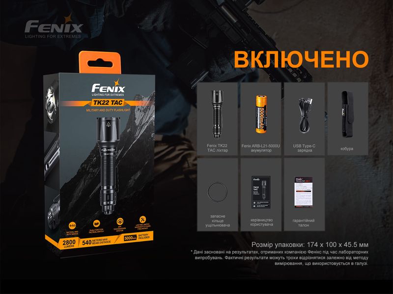 Ліхтар ручний Fenix TK22TAC 58678 фото