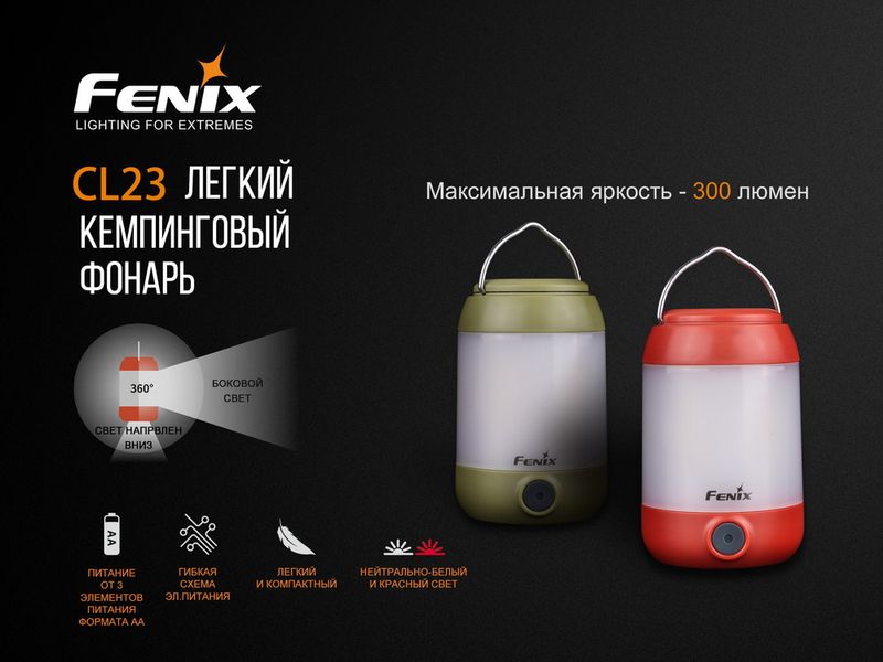 Ліхтар кемпінговий Fenix CL23 червоний 44566 фото