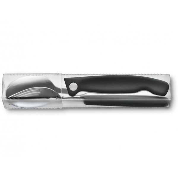Набор кухонный Victorinox SwissClassic Table Set 3шт з чорн. ручкою (складаний ніж, виделка, ложка) Vx67192.F3 фото