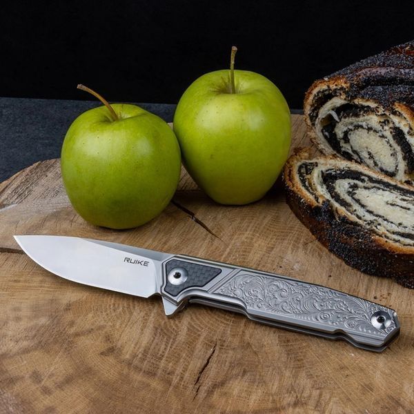 Нож складной туристический Ruike P875-SZ, (8.9 см) 14C28N / steel 420 серый P875-SZ фото