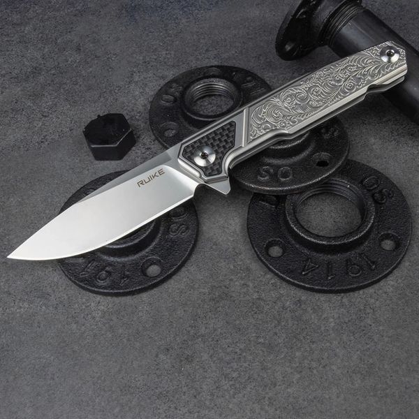 Нож складной туристический Ruike P875-SZ, (8.9 см) 14C28N / steel 420 серый P875-SZ фото