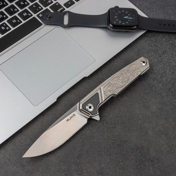 Нож складной туристический Ruike P875-SZ, (8.9 см) 14C28N / steel 420 серый P875-SZ фото