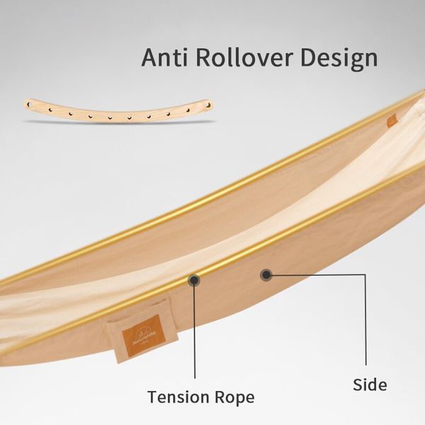 Гамак одномісний без перекидання Naturehike NH20DC001, бавовна, коричневий 62188 фото