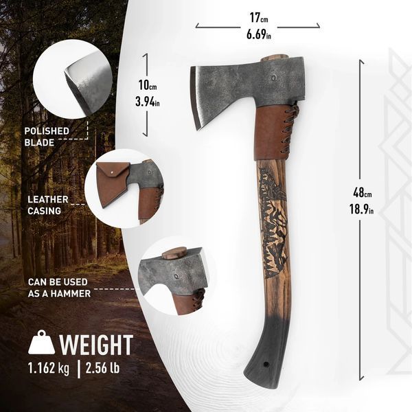 Топор Fadir Tools Bushcraft Axe with Carvings 10057 фото