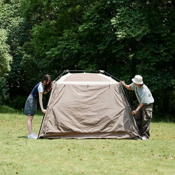 Намет з навісом Naturehike Village CNK2300ZP022, коричневий великий 65740 фото