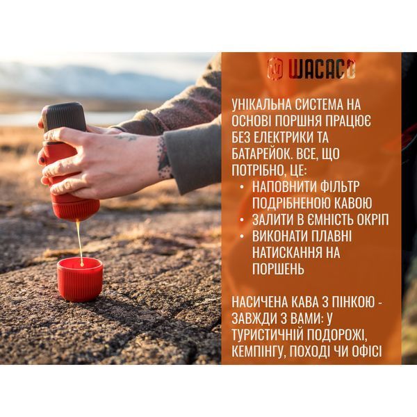 Портативная эспрессо-кофеварка Wacaco Nanopresso голубая с чехлом WNANOBLUE фото