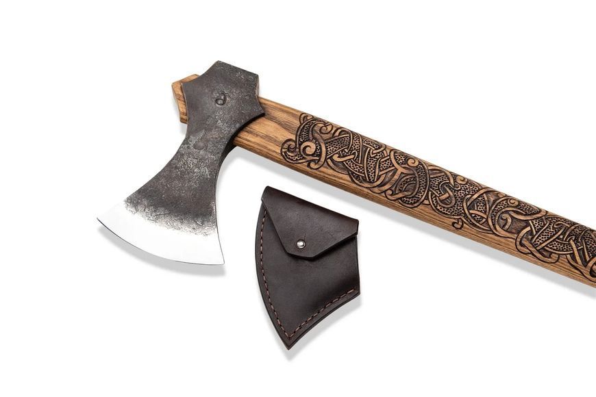 Топор Fadir Tools Viking Axe with Long Shaft with carved handle 10088 фото