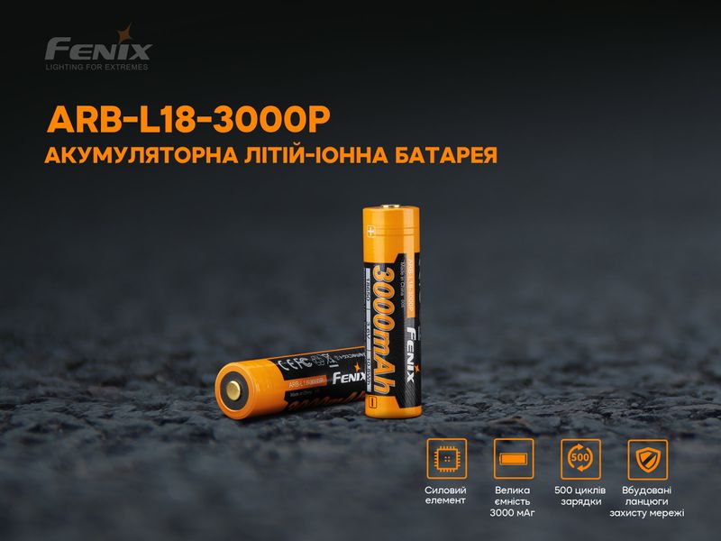 Акумулятор 18650 Fenix (3000 mAh) 61339 фото