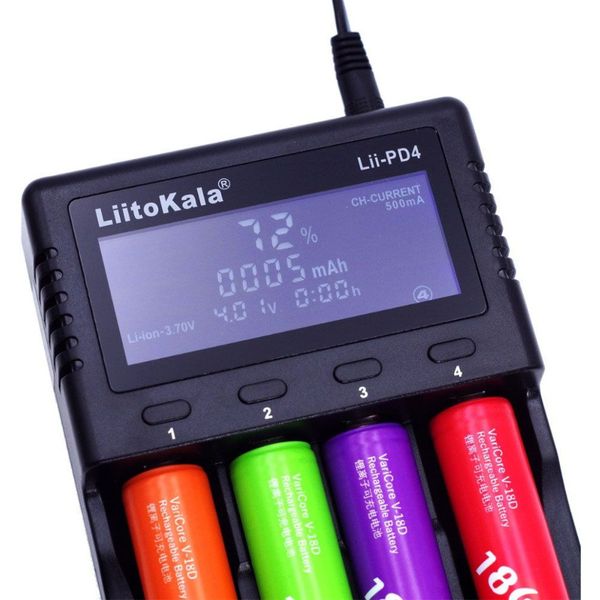 Зарядний пристрій Liitokala Lii-PD4, 4 канала, Ni-Mh/Li-ion/LiFePo4, 220V/12V, LCD, Box 66122 фото