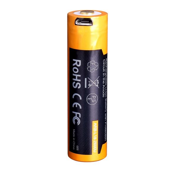 Акумулятор 18650 Fenix (2600 mAh) micro usb зарядка 45019 фото