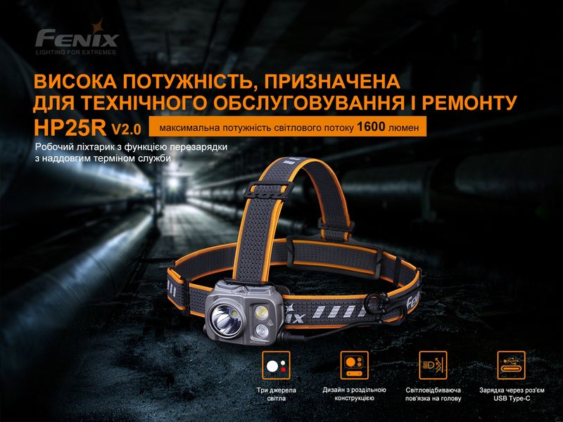 Ліхтар налобний Fenix HP25R V2.0 57023 фото