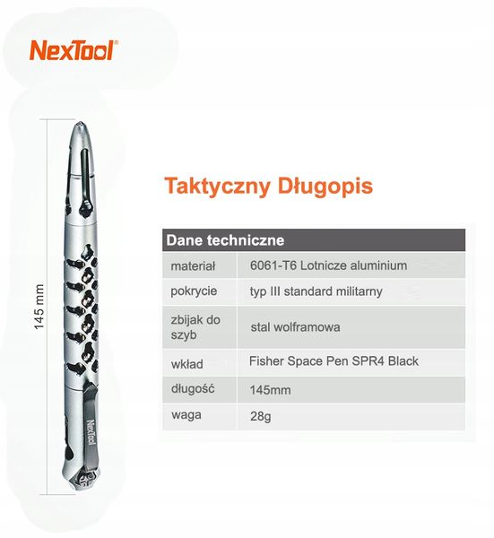 Тактична ручка NexTool Tactical Pen KT5506 45393 фото