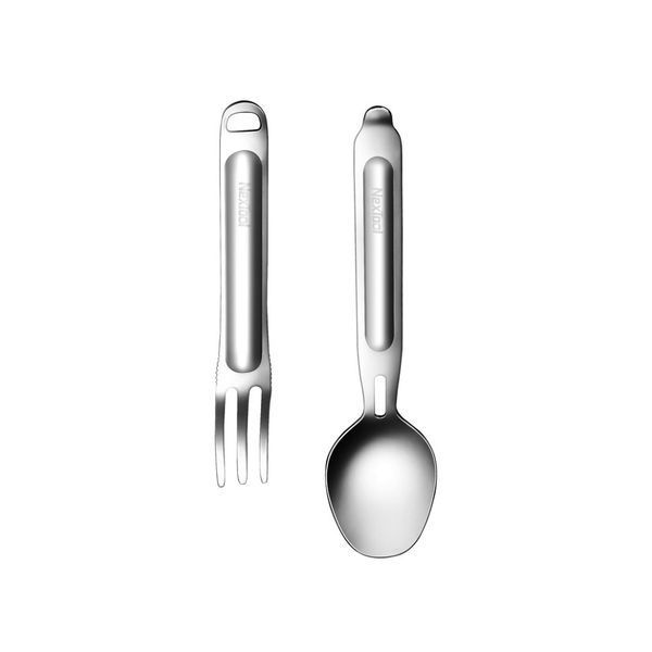 Туристический набор ложка-вилка NexTool Portable Stainless Steel Tableware, нержавеющая сталь ntpstst фото