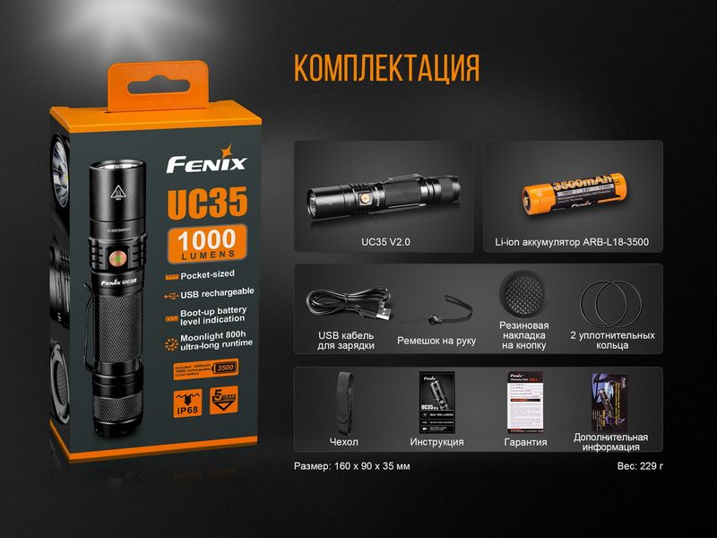 Ліхтар ручний Fenix UC35 V20 CREE XP-L HI V3 45117 фото