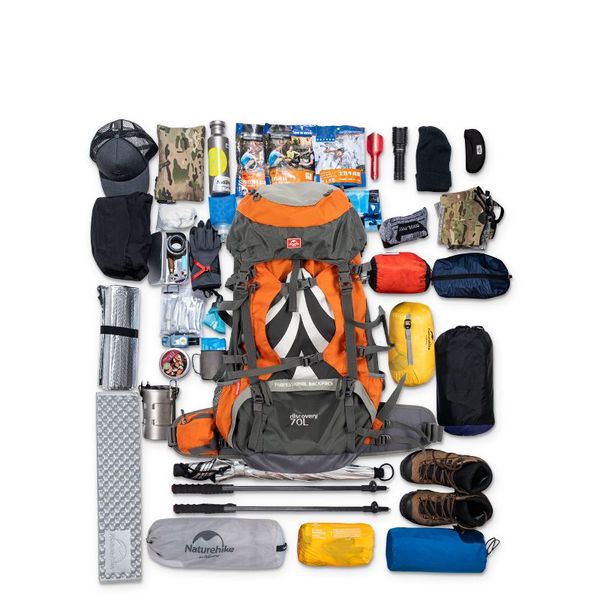 Рюкзак туристичний Naturehike NH70B070-B, 70 л + 5 л, чорний 65700 фото