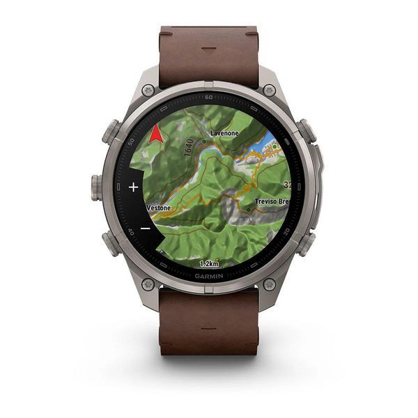 Смарт-годинник Garmin Fenix 9 Pro 47мм Titanium з Walnut коричневим шкіряним ремінцем 010-04336-41 фото
