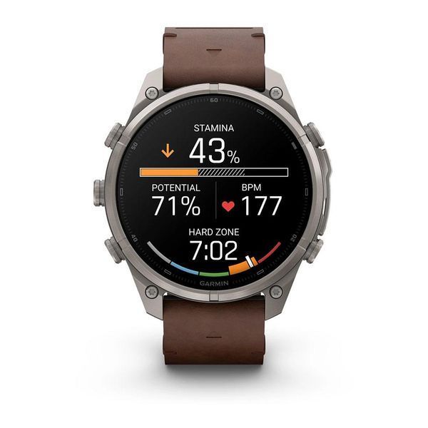 Смарт-годинник Garmin Fenix 9 Pro 47мм Titanium з Walnut коричневим шкіряним ремінцем 010-04336-41 фото