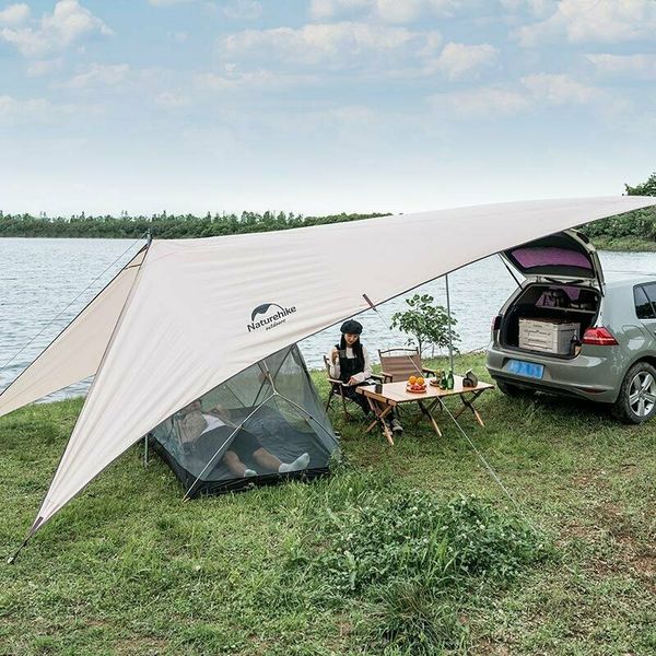 Тент для кемпінгу Naturehike Car Rear Canopy NH21TM001, 590*340 см, золотий (з трьома стійками) 57596 фото