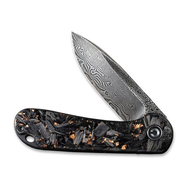 Ніж складаний кишеньковий Civivi Elementum, (7.5 см) Damascus / Carbon Fiber C907C-DS3 фото
