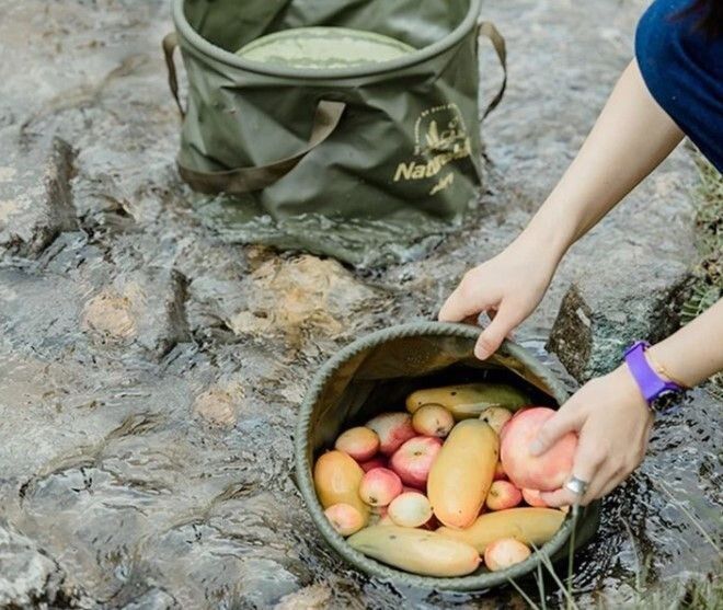 Складане відро для води з ПВХ Naturehike NH20SJ040, 10 л, світло-коричневий 64291 фото