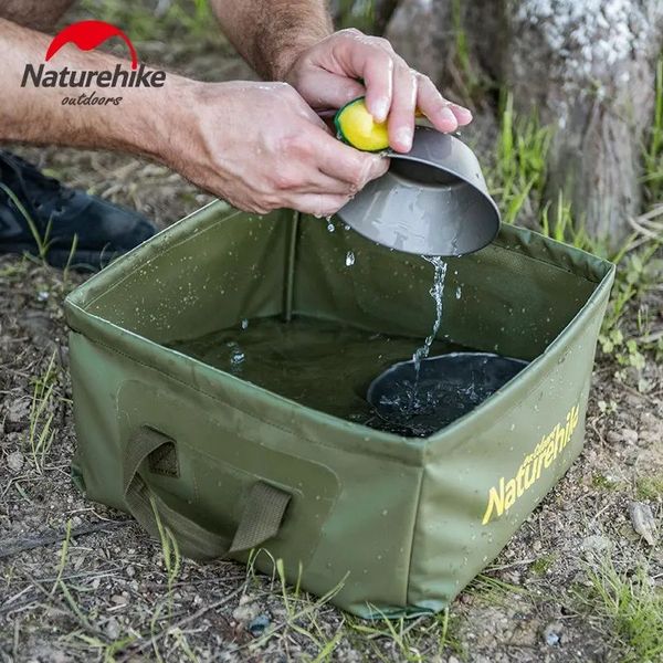 Складаний контейнер для води з ПВХ Naturehike Square bucket 13л army green NH19SJ007 58843 фото