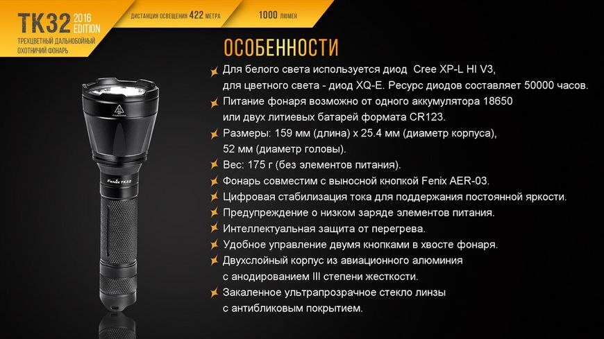 Ліхтар ручний Fenix TK32 2016 44980 фото